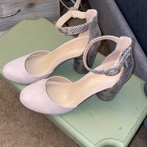 Worn once!!! Almost brand new, Snake skin heels.